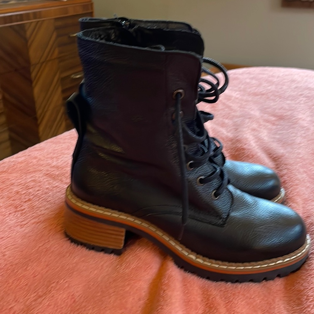 Black combat boots
